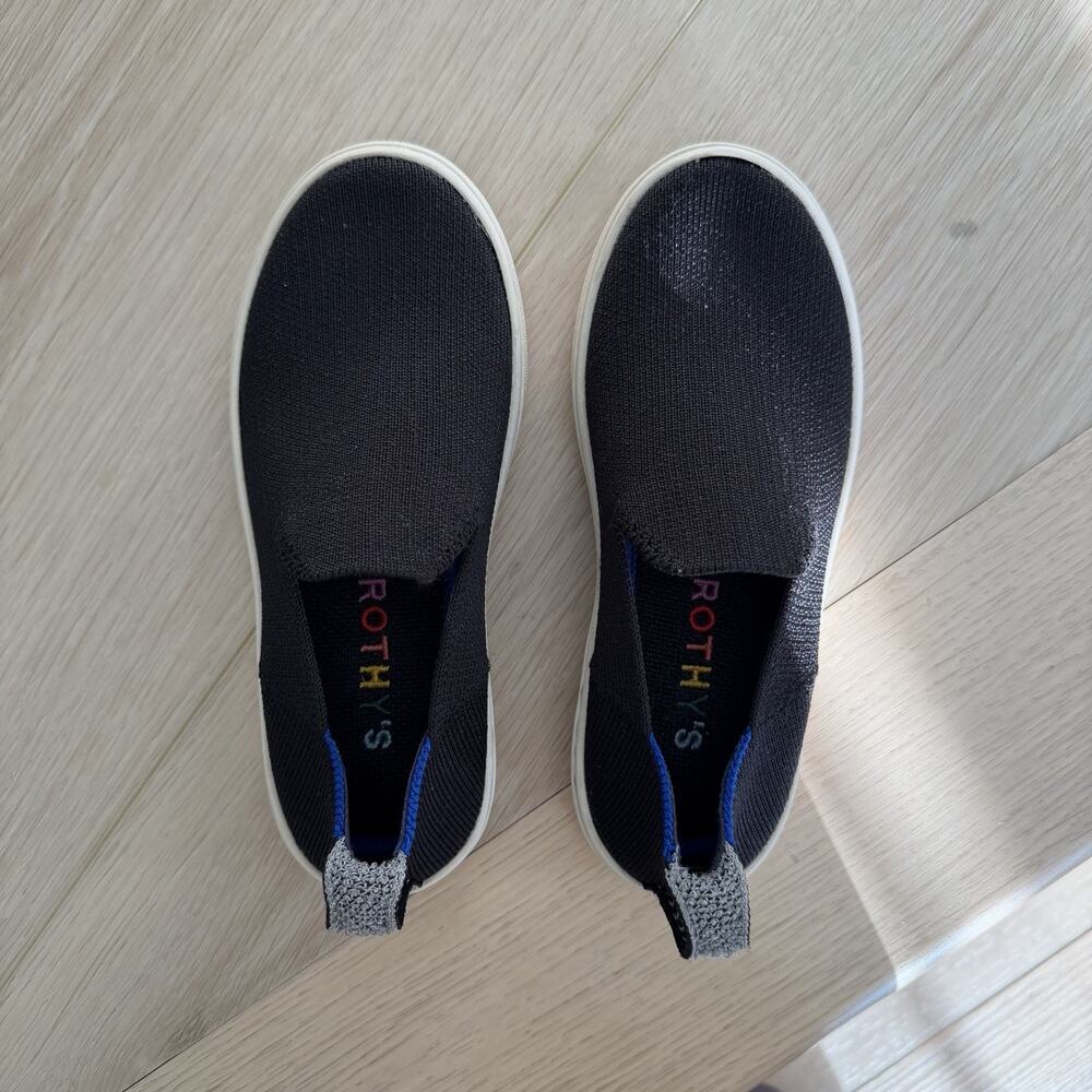 Rothy’s The Kids Sneaker In Black Kid’s Size 12 Slip On